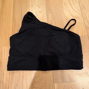 Athleta Black One-Shoulder Crop Top